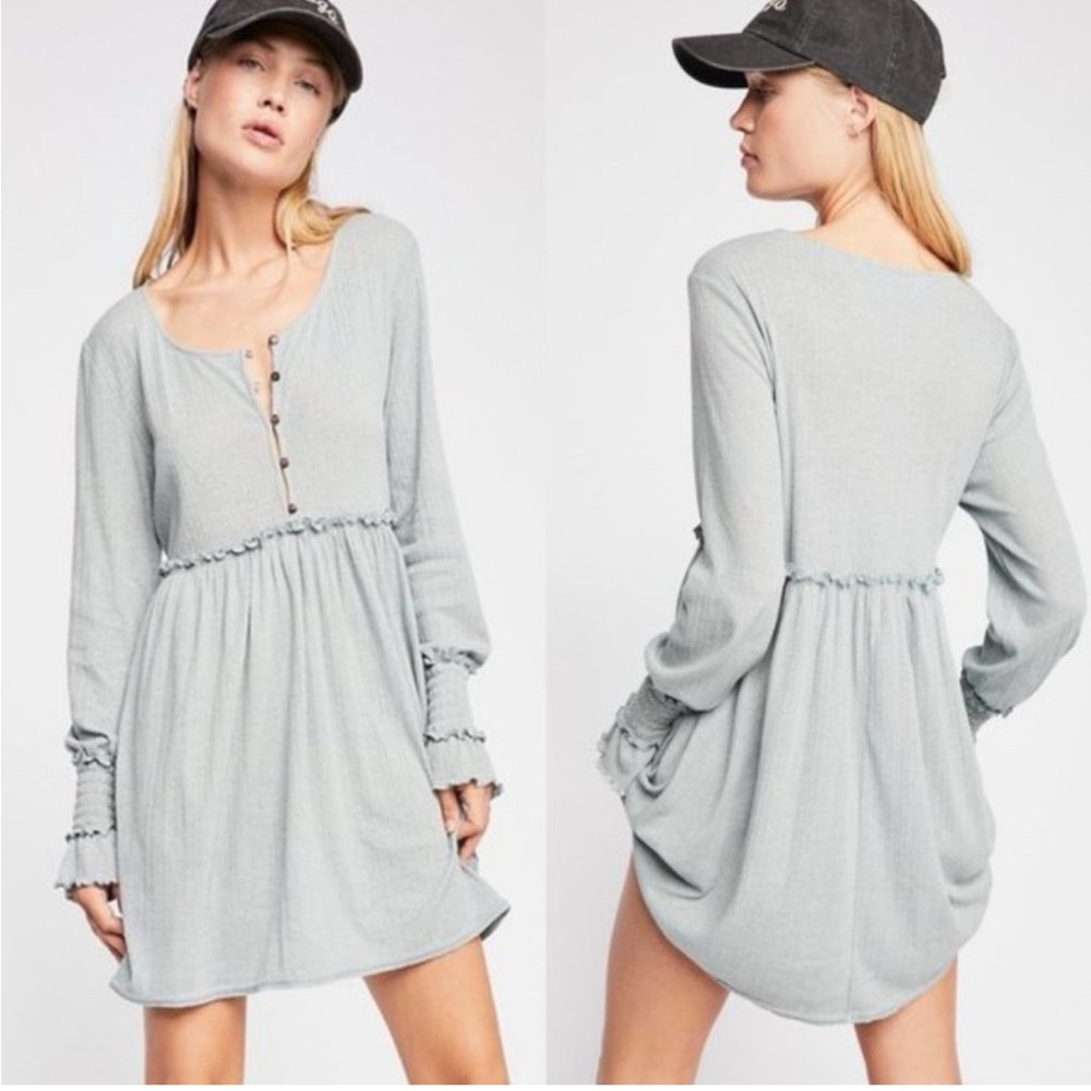 Free People Beach High Tides Mini Dress Coastal Cover Up Boho Cottagecore XS